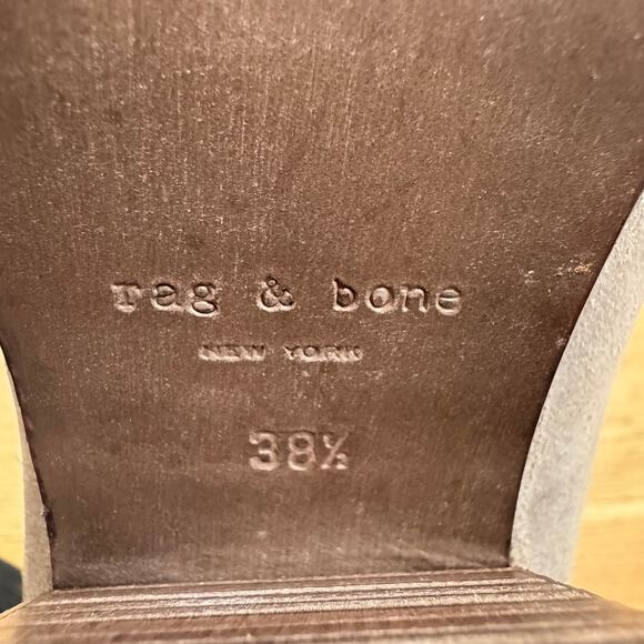 Rag & Bone Harrow Nubuck Suede Ankle Boots Block Heel Stonewall EU 38.5/ 8.5 US - Picture 8 of 12